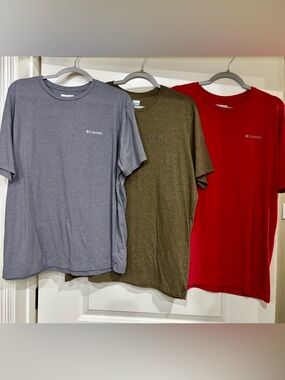 Columbia Short Sleeve Tee Trio - Gray, Olive, Red